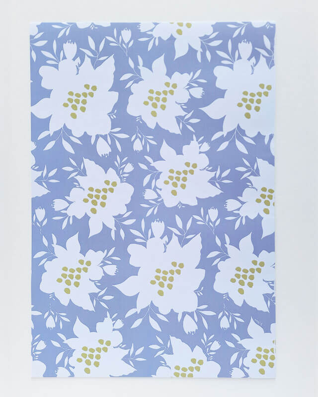 Blue Floral Placemat on white background