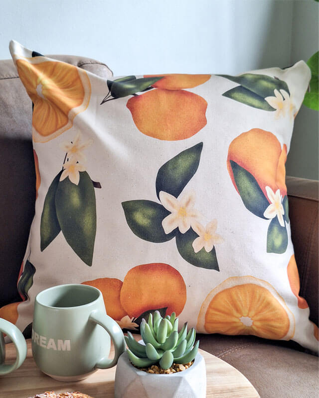 Citrus Gathering Scatter Cushion Cover Indoors