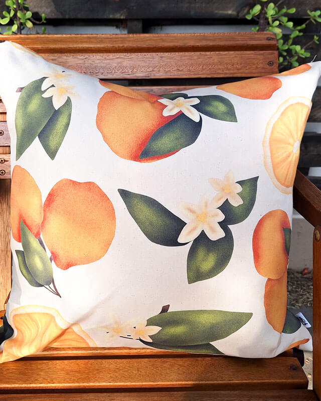 Citrus Gathering Scatter Cushion Cover Outside